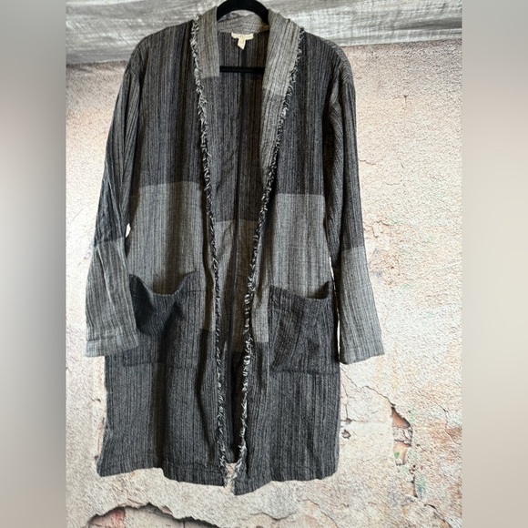 Eileen Fisher Color-Block Shawl Collar Jacket Size s/m oversized A651 - Picture 3 of 7